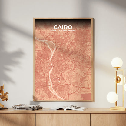 Cairo Blush Map Poster