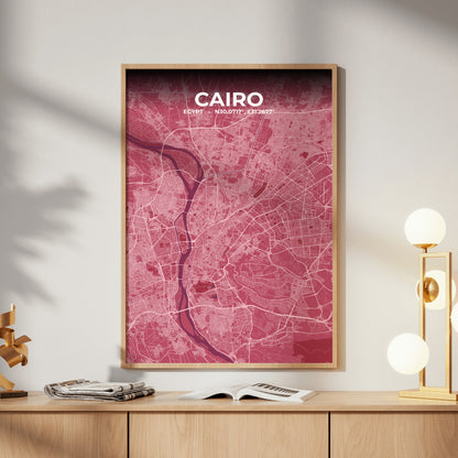 Cairo Scarlet Map Poster