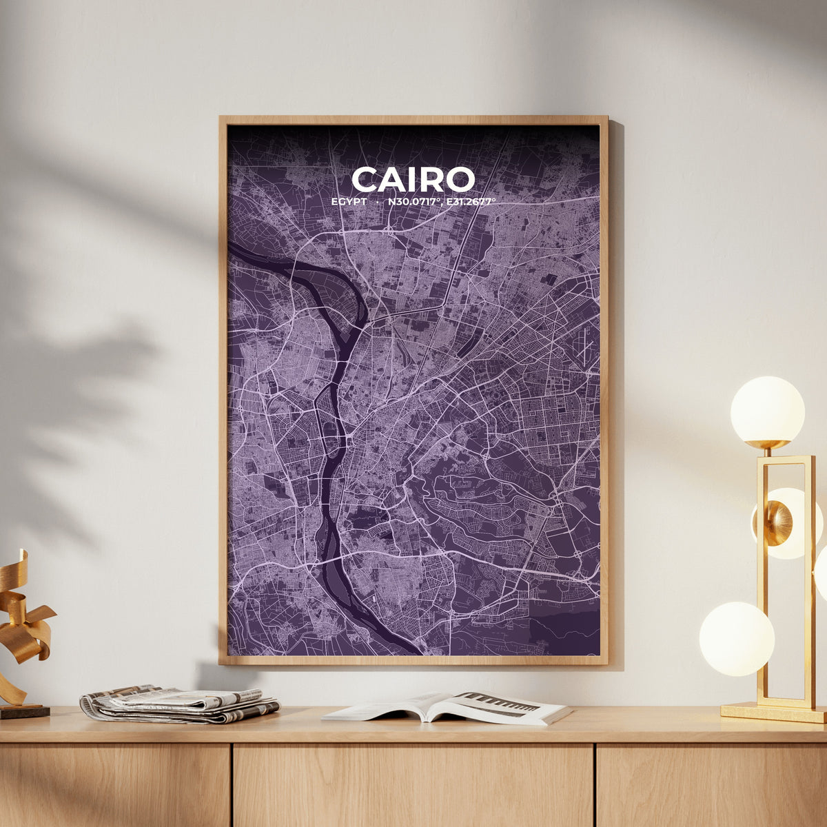 Cairo Dusk Map Poster