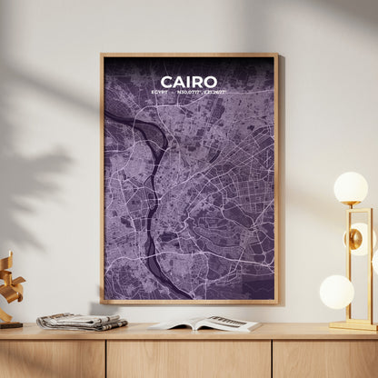 Cairo Dusk Map Poster