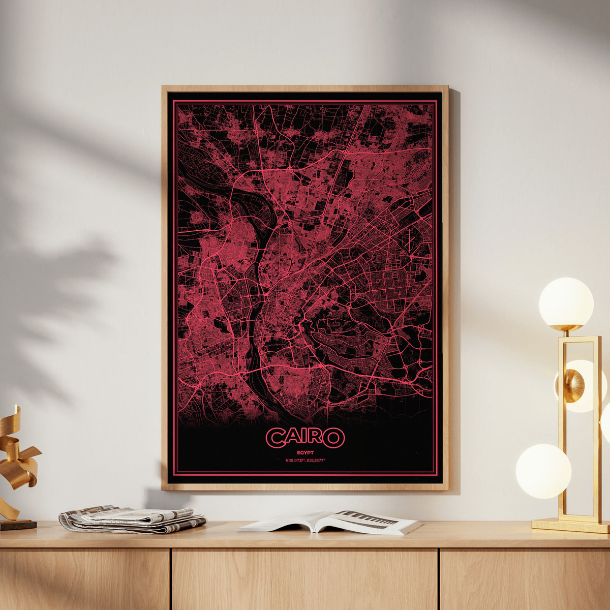 Cairo Phosphor Map Poster - System Alert