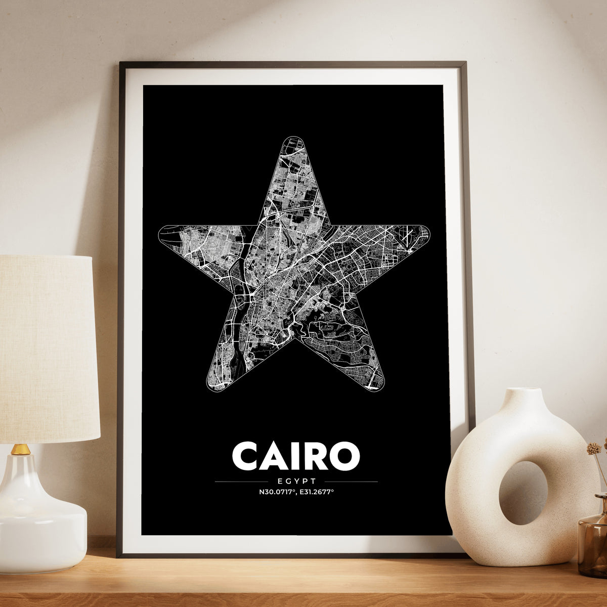 Cairo Star Map Poster