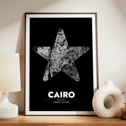 Cairo Star Map Poster