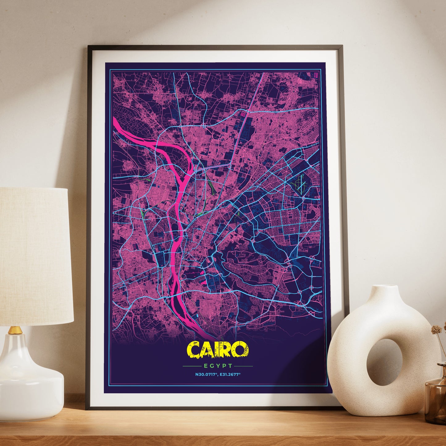 Cairo Cyberpunk Map Poster