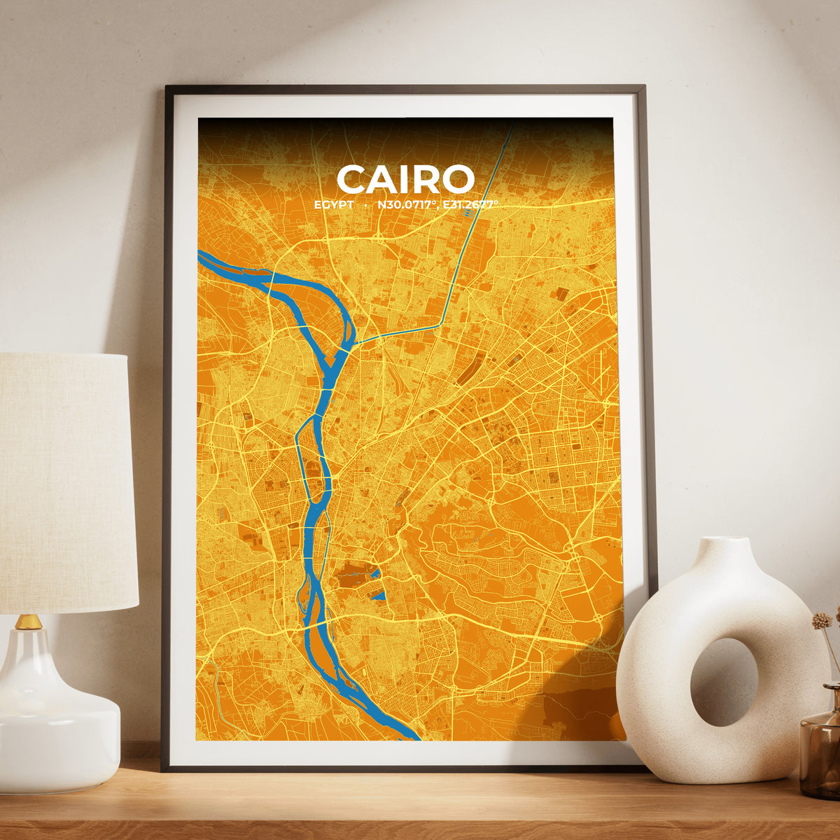 Cairo Scorch Map Poster