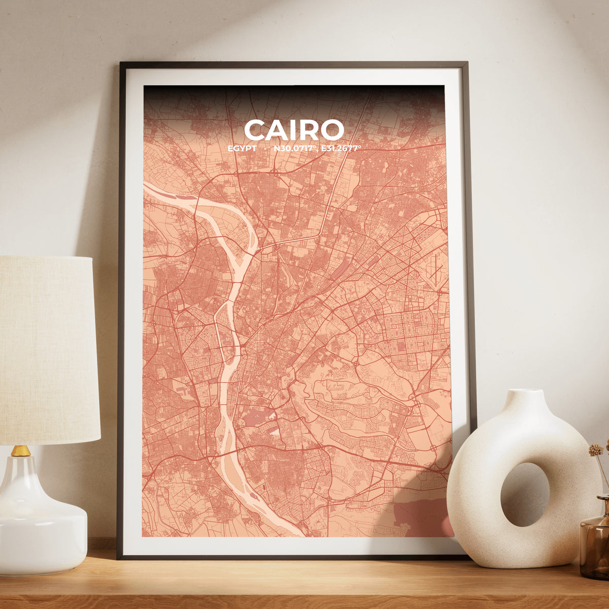 Cairo Blush Map Poster