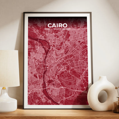 Cairo Garnet Map Poster