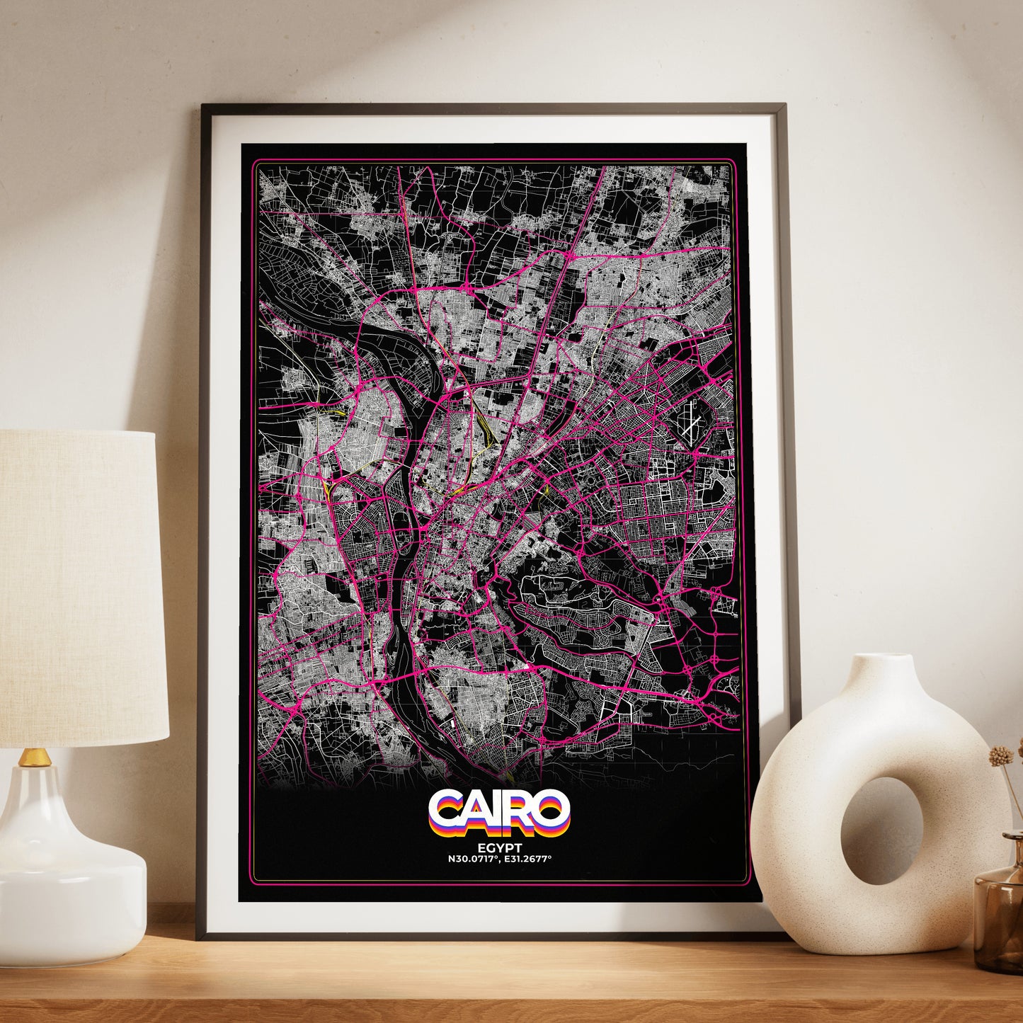 Cairo Retro Map Poster