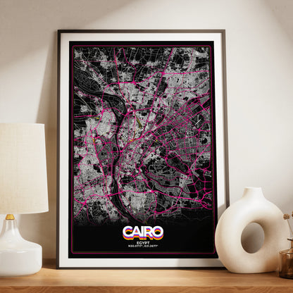 Cairo Retro Map Poster