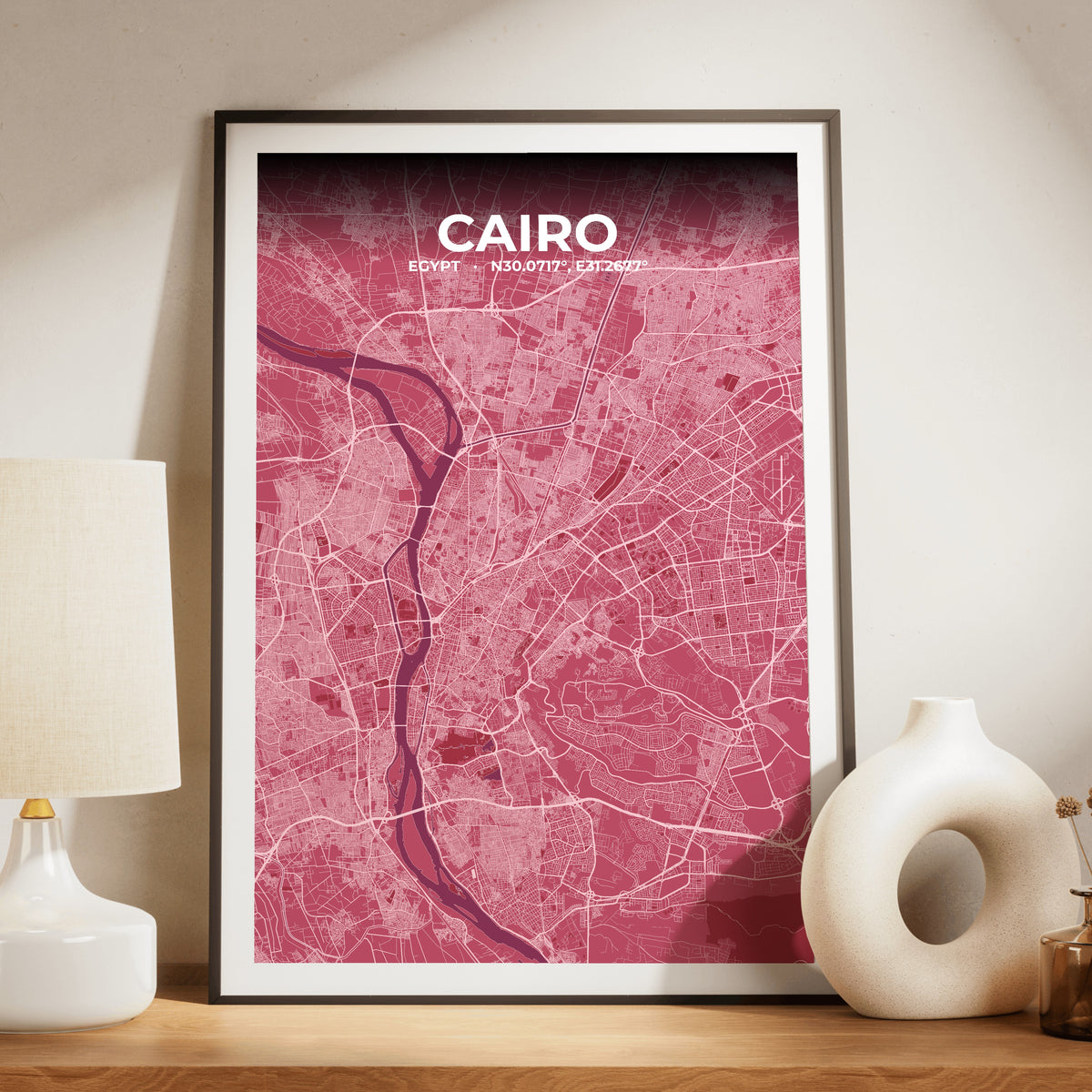 Cairo Scarlet Map Poster