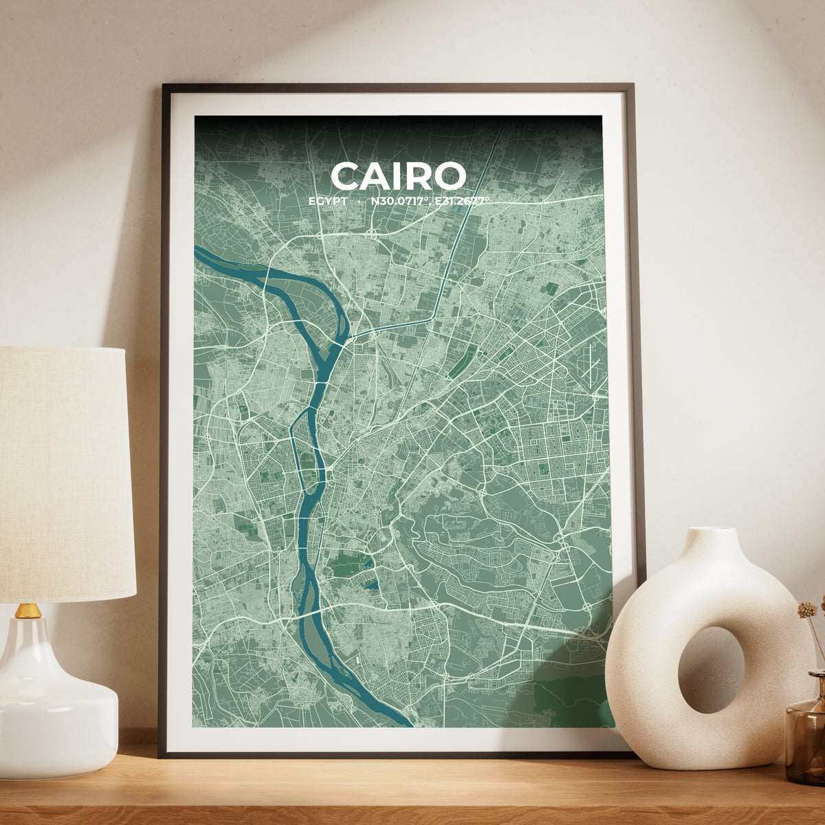 Cairo Mist Map Poster