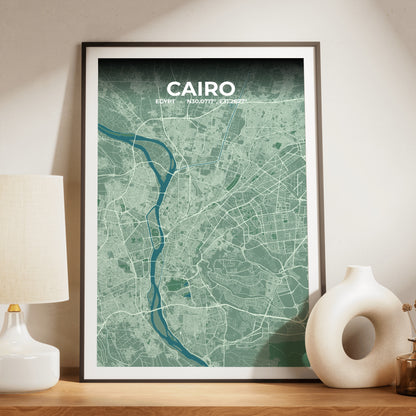 Cairo Mist Map Poster
