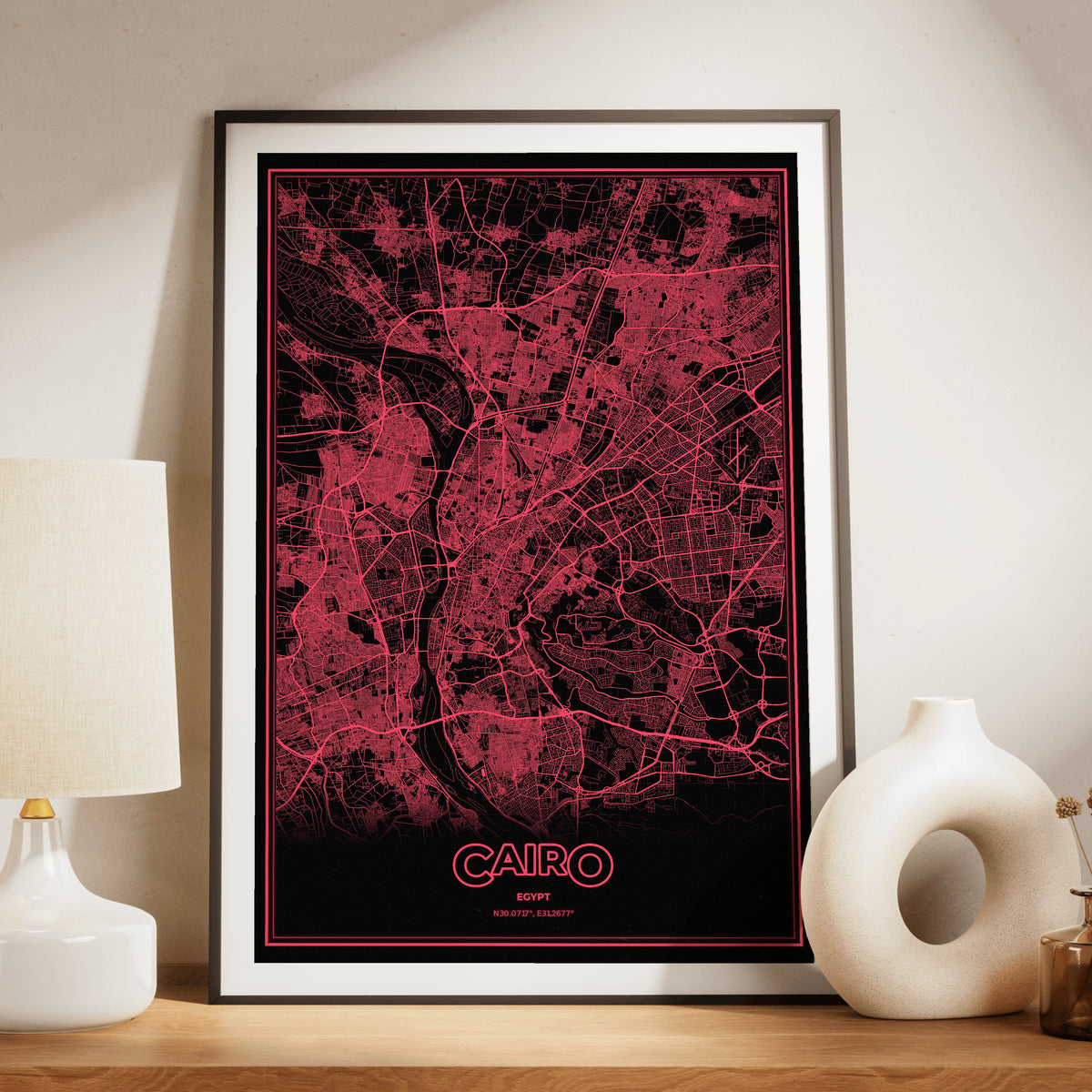 Cairo Phosphor Map Poster - System Alert