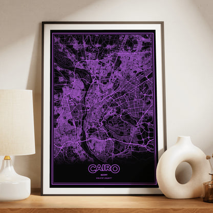 Cairo Phosphor Map Poster - EGA Violet