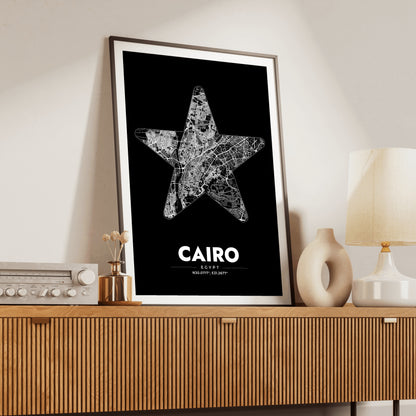 Cairo Star Map Poster