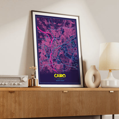 Cairo Cyberpunk Map Poster