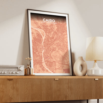 Cairo Blush Map Poster