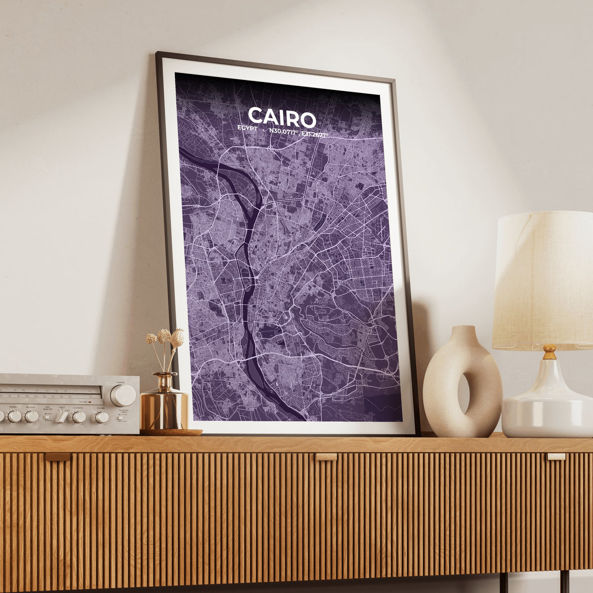Cairo Dusk Map Poster