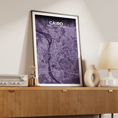 Cairo Dusk Map Poster