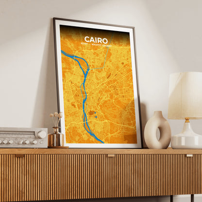 Cairo Scorch Map Poster