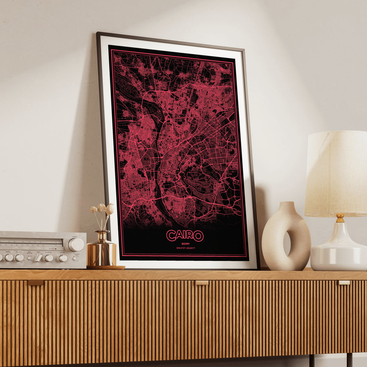 Cairo Phosphor Map Poster - System Alert