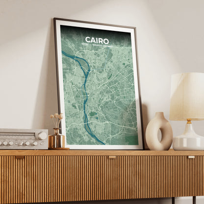 Cairo Mist Map Poster