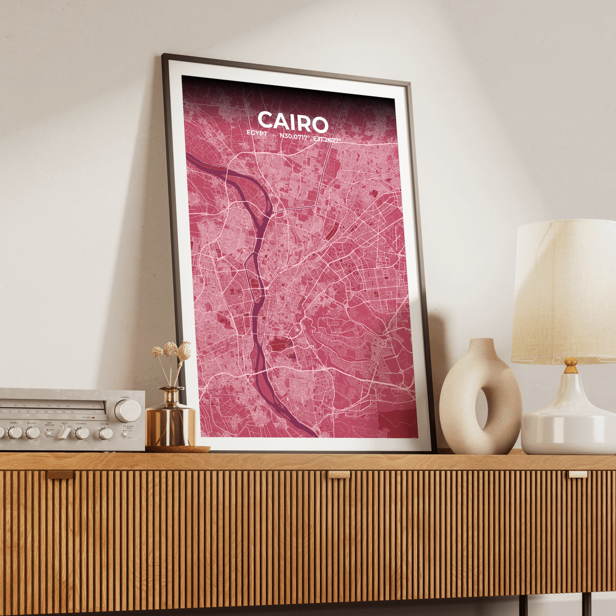 Cairo Scarlet Map Poster
