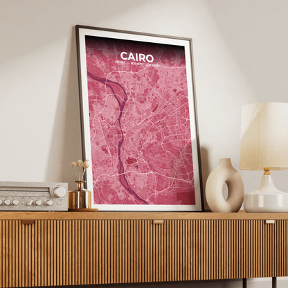 Cairo Scarlet Map Poster