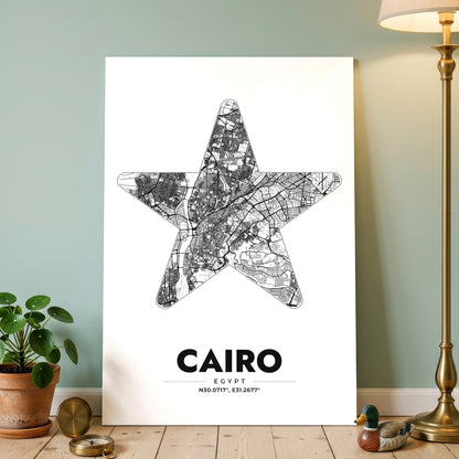 Cairo Star Map Poster