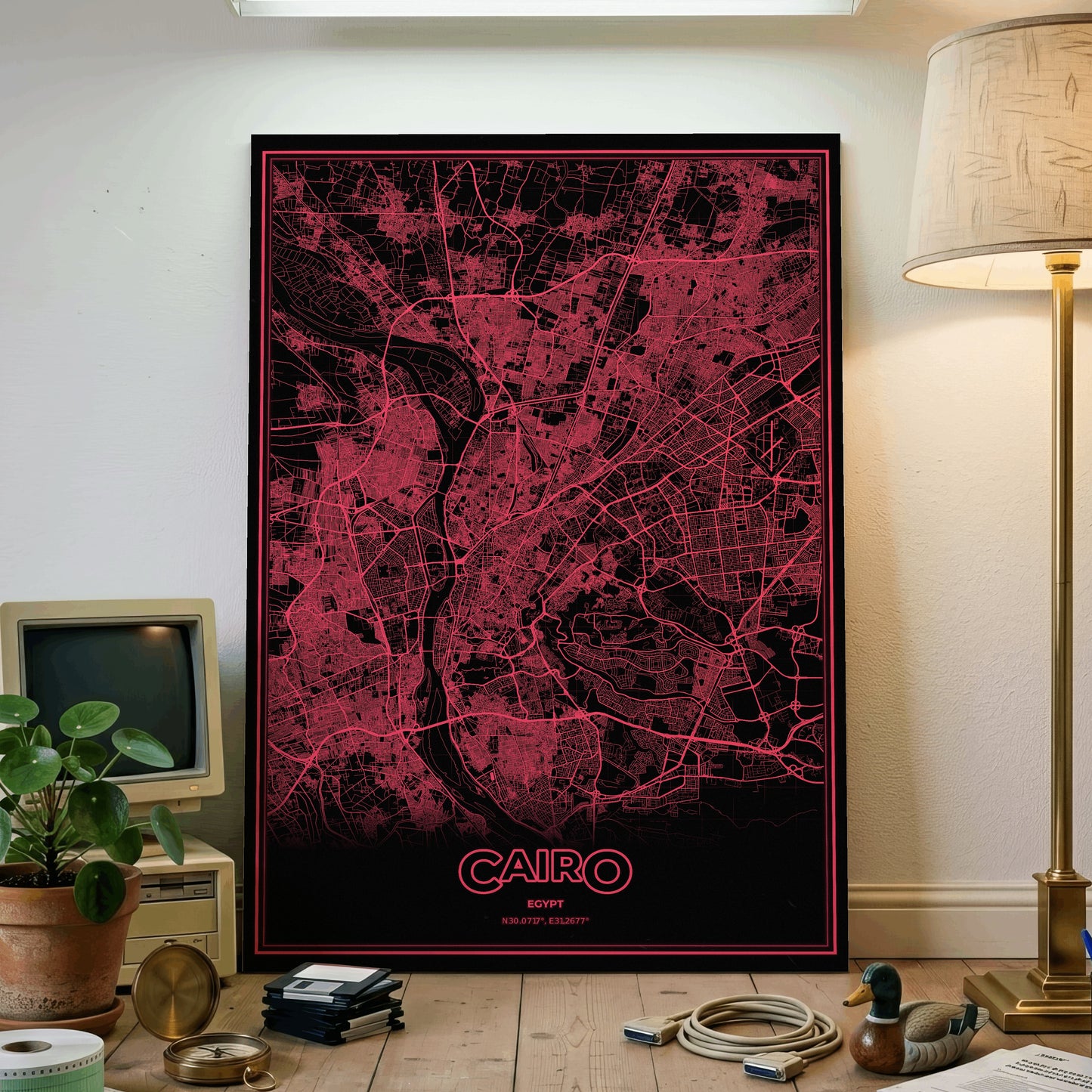 Cairo Phosphor Map Poster - System Alert