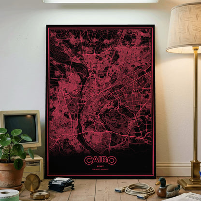 Cairo Phosphor Map Poster - System Alert