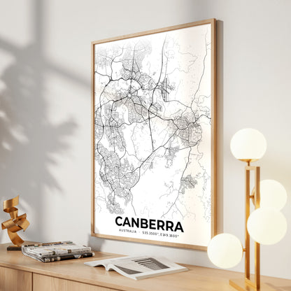 Canberra Elegant Map Poster