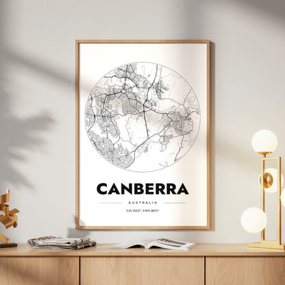 Canberra Spot Map Poster