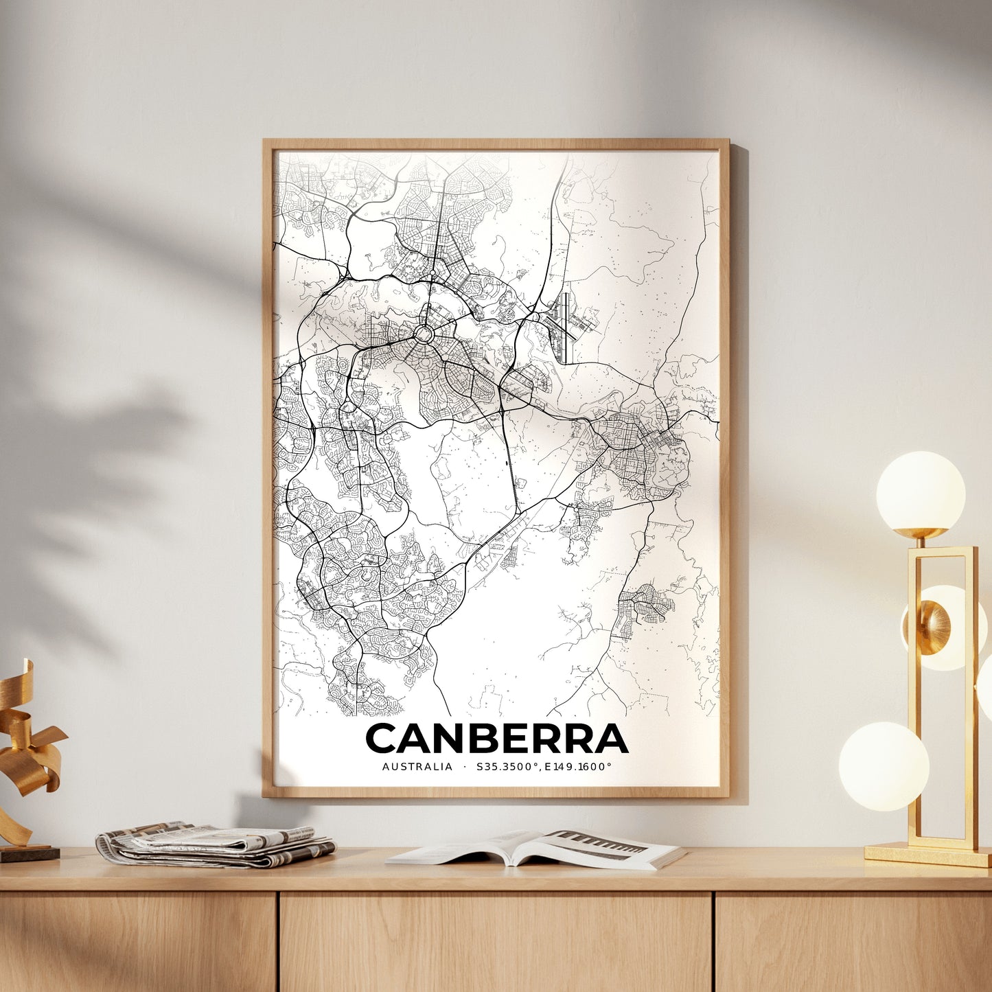 Canberra Elegant Map Poster