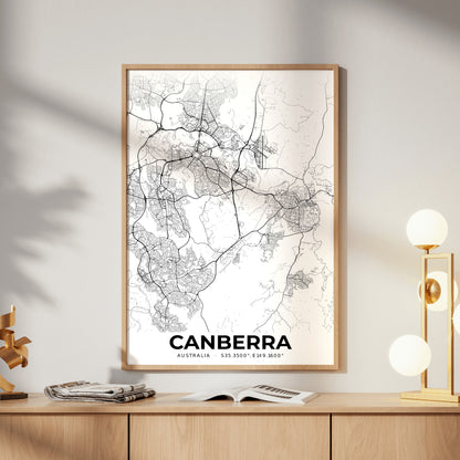 Canberra Elegant Map Poster