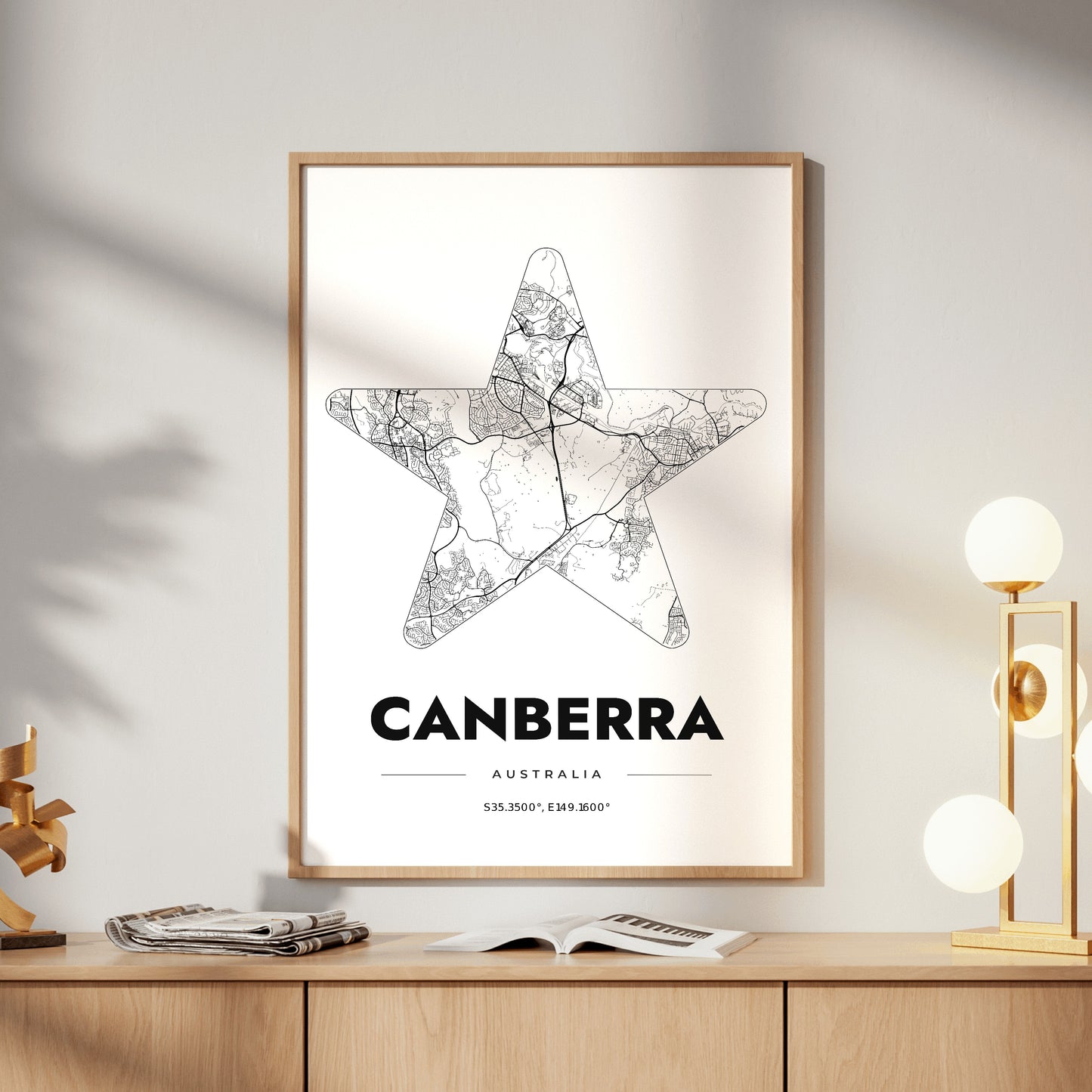 Canberra Star Map Poster