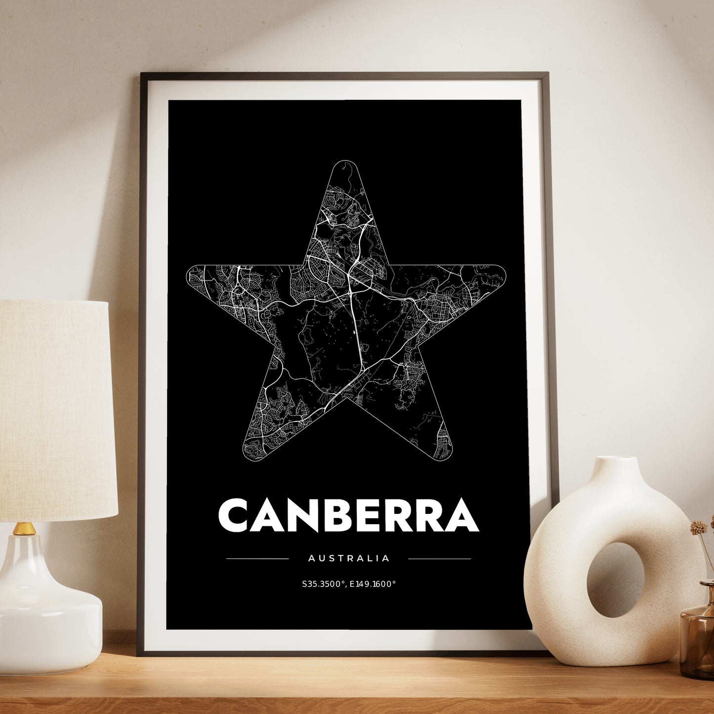 Canberra Star Map Poster
