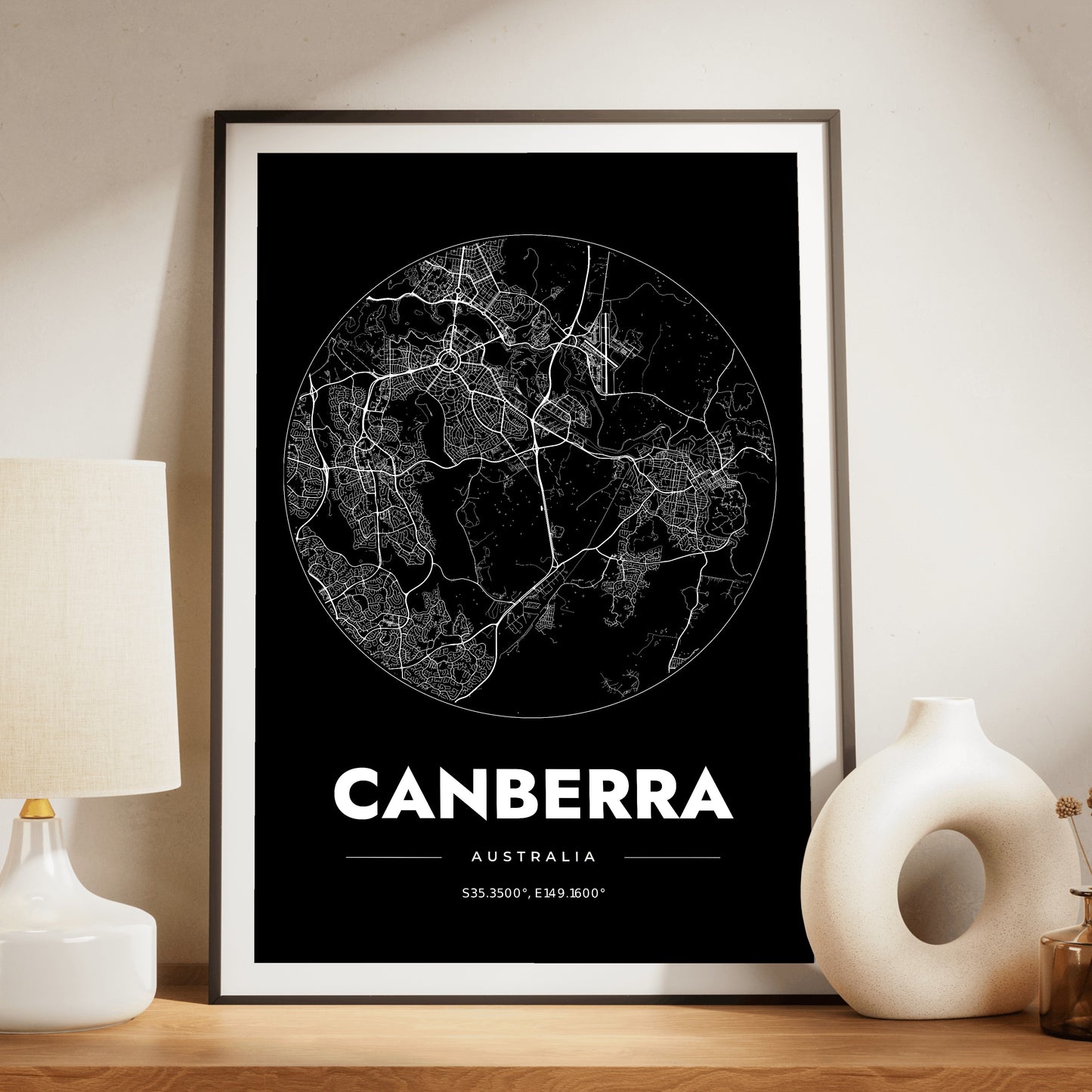 Canberra Spot Map Poster
