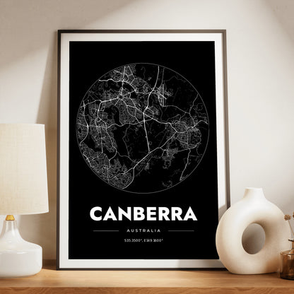 Canberra Spot Map Poster