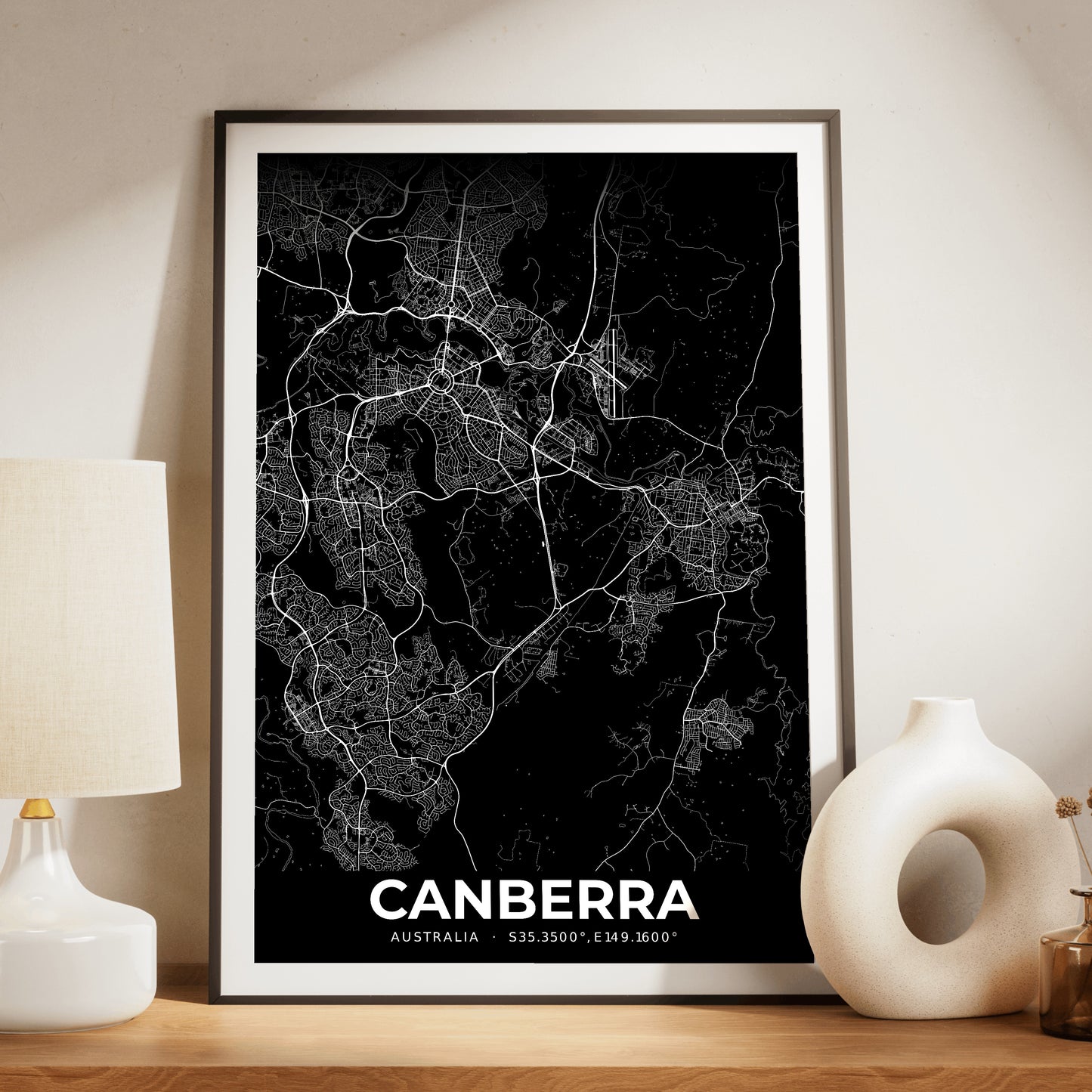 Canberra Elegant Map Poster