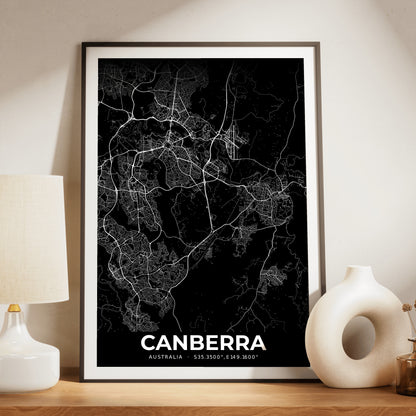 Canberra Elegant Map Poster