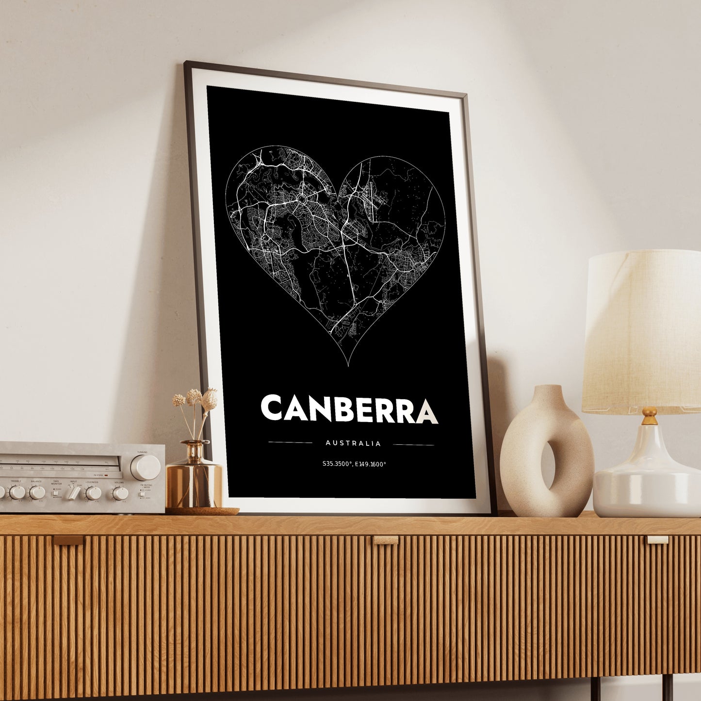 Canberra Heart Map Poster