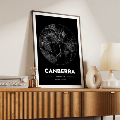 Canberra Spot Map Poster