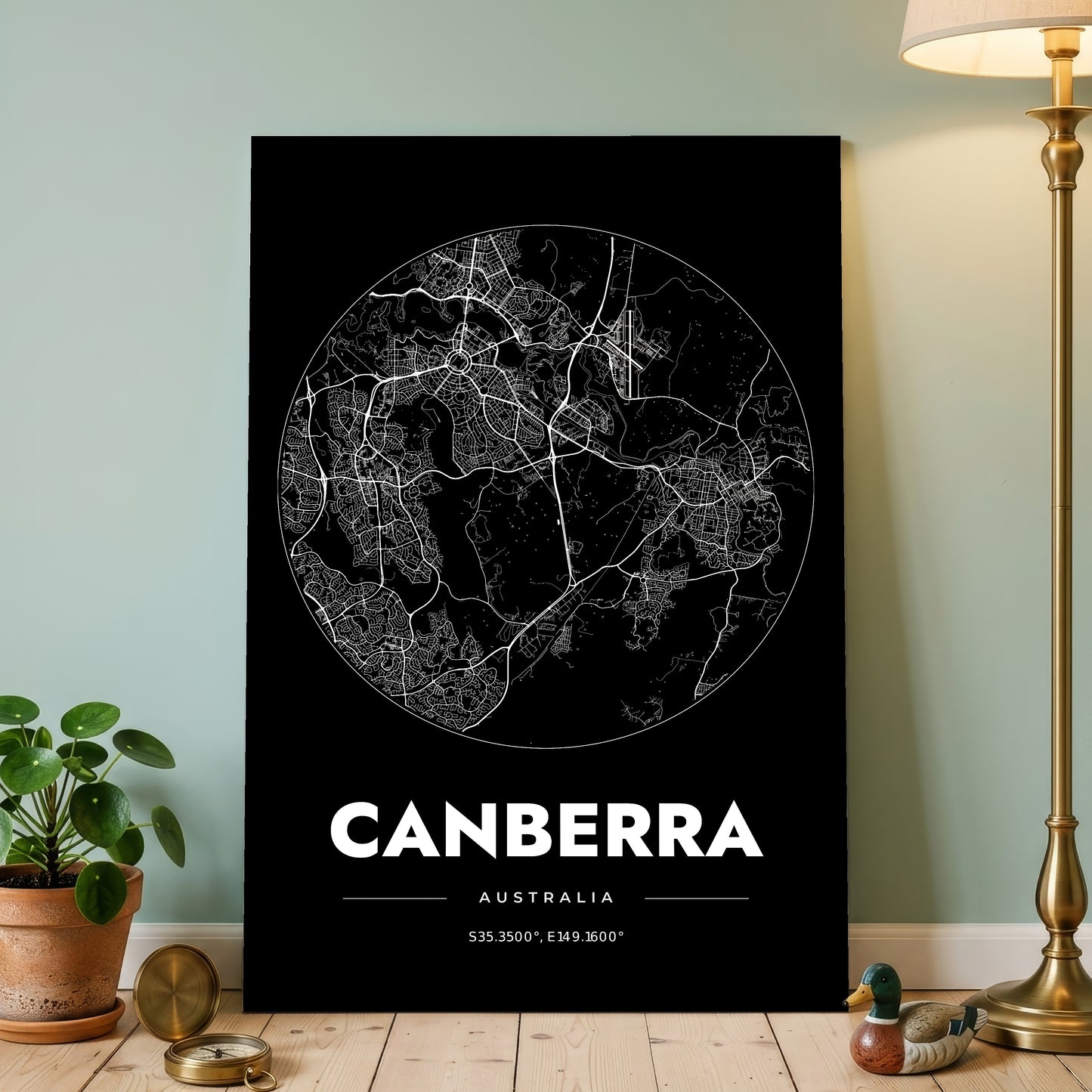 Canberra Spot Map Poster