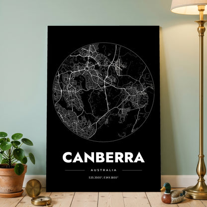 Canberra Spot Map Poster
