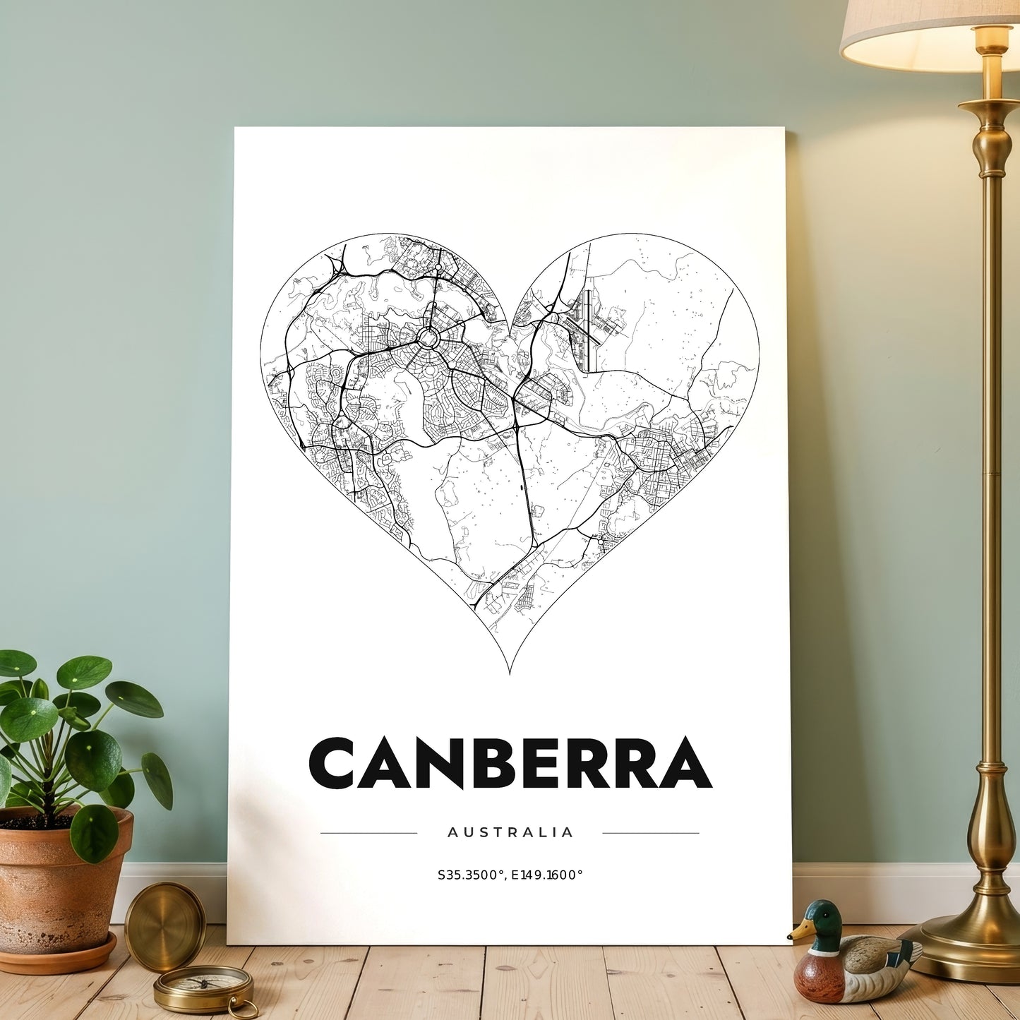 Canberra Heart Map Poster