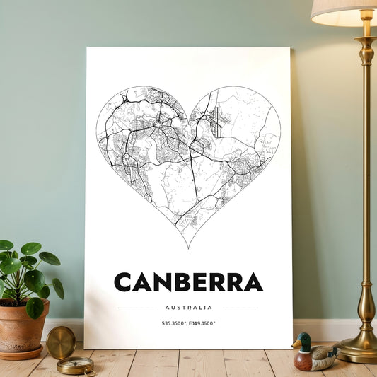 Canberra Heart Map Poster