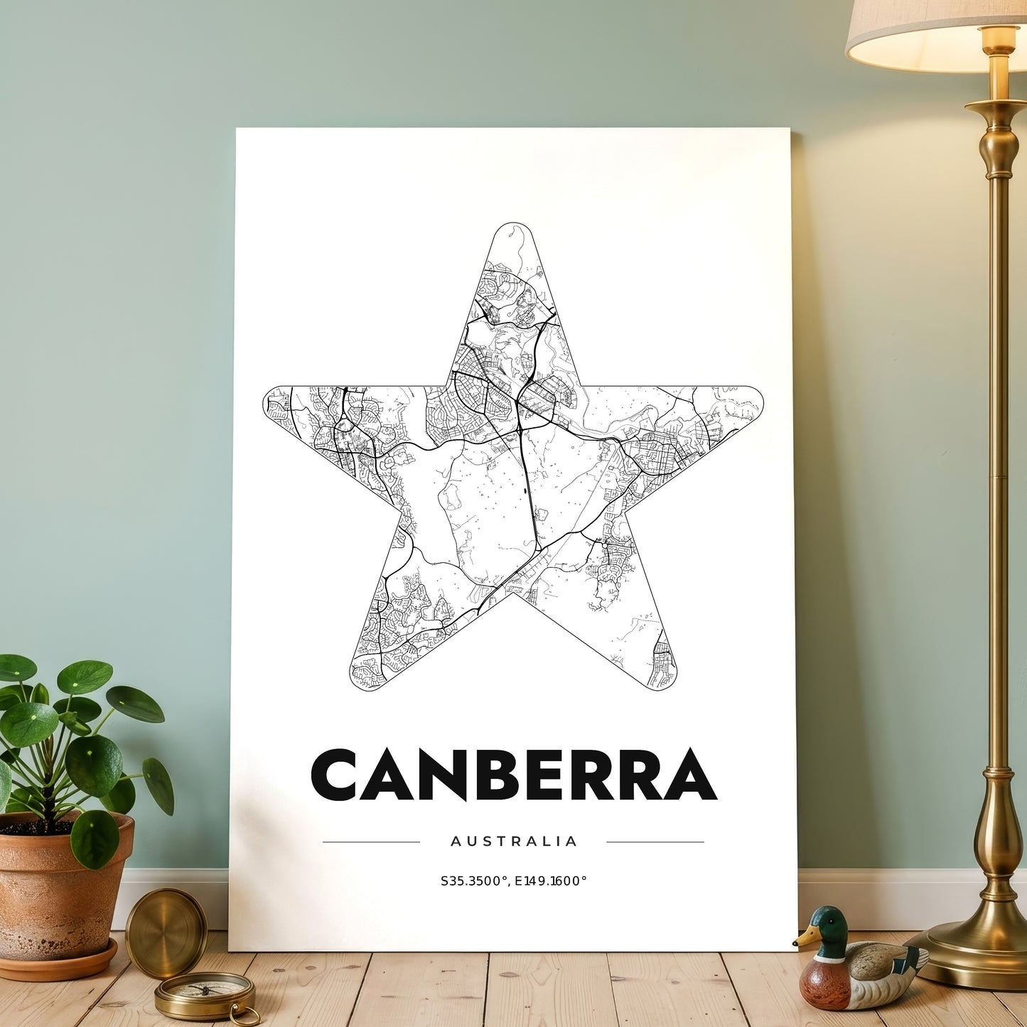 Canberra Star Map Poster