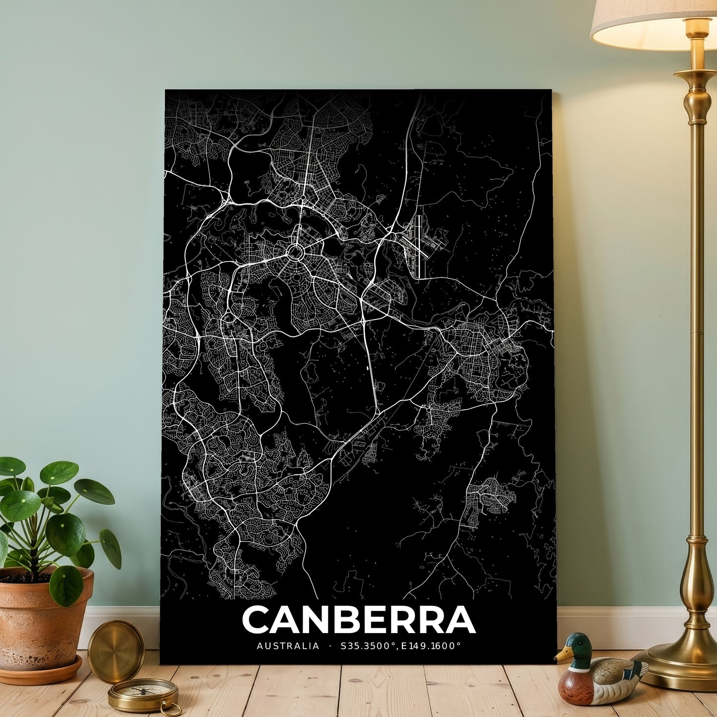 Canberra Elegant Map Poster