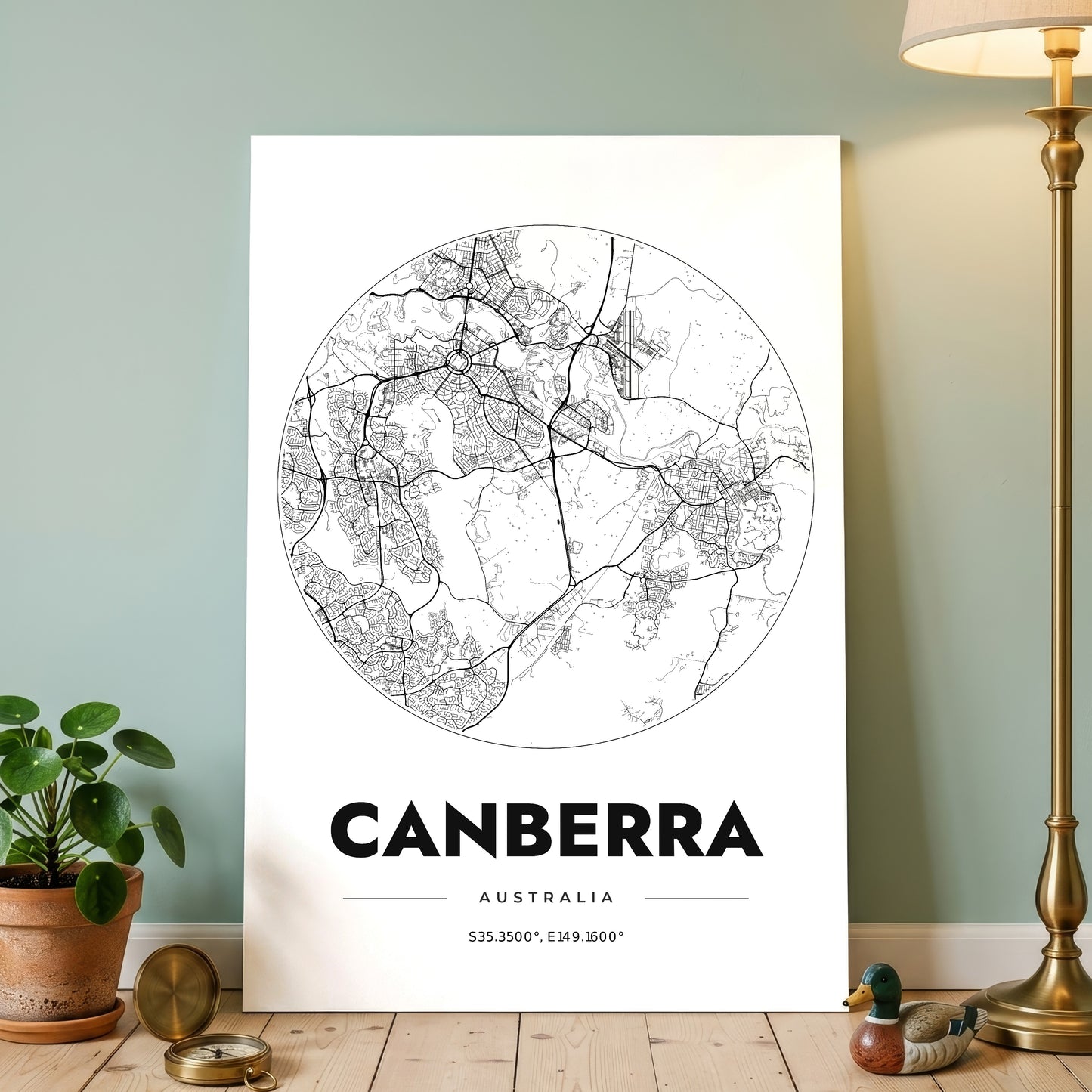 Canberra Spot Map Poster
